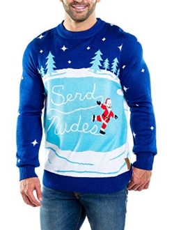 Fair Isle Ugly Christmas Sweaters for Men Featuring Winter Woodland Animals