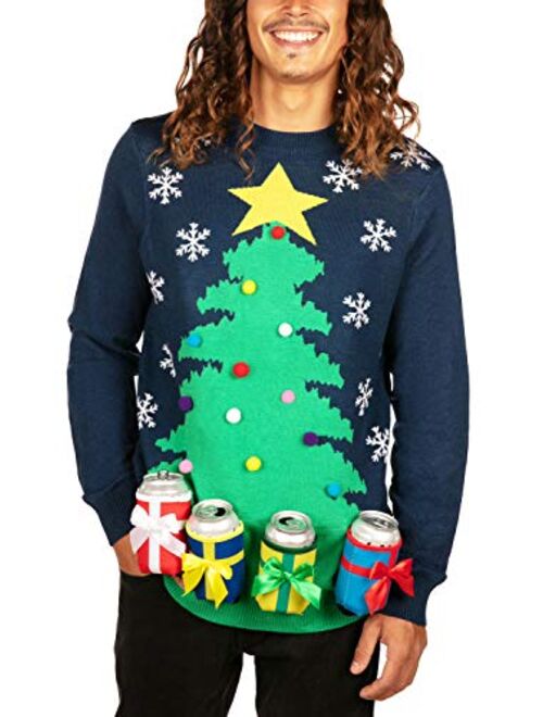 Tipsy Elves Fair Isle Ugly Christmas Sweaters for Men Featuring Winter Woodland Animals