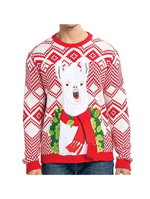 JOYIN Men's Christmas Fuzzy Llama Alpaca Ugly Sweater for Holiday or Birthday Gift