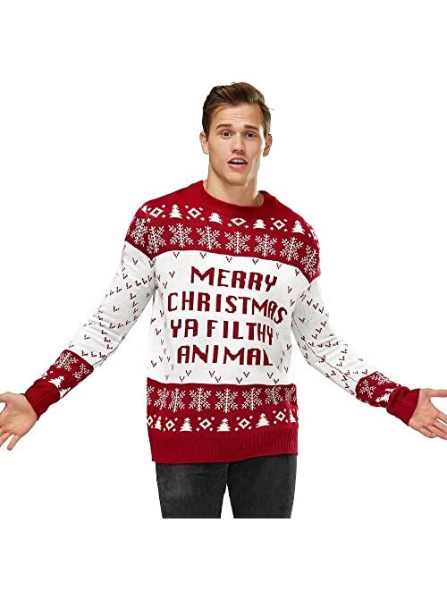 Unisex Men's Ugly Christmas Sweater Pullover HoHoHo for Home Xmas Party