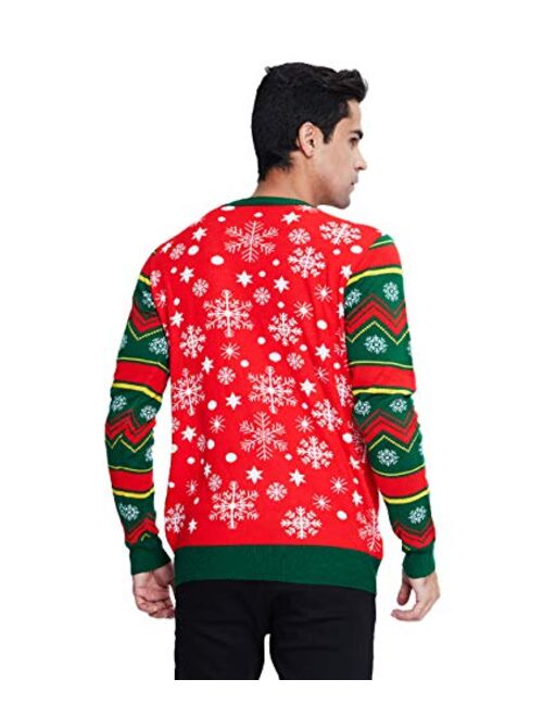 Idgreatim Women Men LED Ugly Christmas Sweaters Funny Pullover Long Sleeve Knitted Xmas Sweater Jumper S-XXL