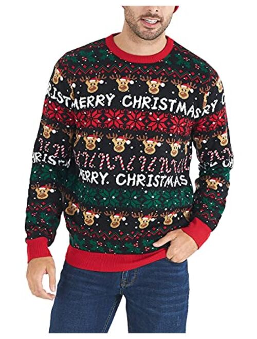 Idgreatim Women Men LED Ugly Christmas Sweaters Funny Pullover Long Sleeve Knitted Xmas Sweater Jumper S-XXL