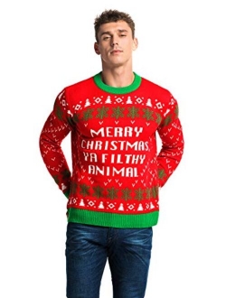 Unisex Men's Ugly Christmas Sweater Yailthy Animal Funny Naughty Merry Xmas Fairisle Pullover