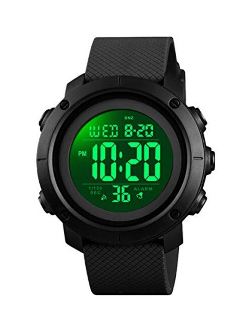 Boys Watch Digital Sports Waterproof Military Back Light Teenager Watch (Age for 11-15) (Black)