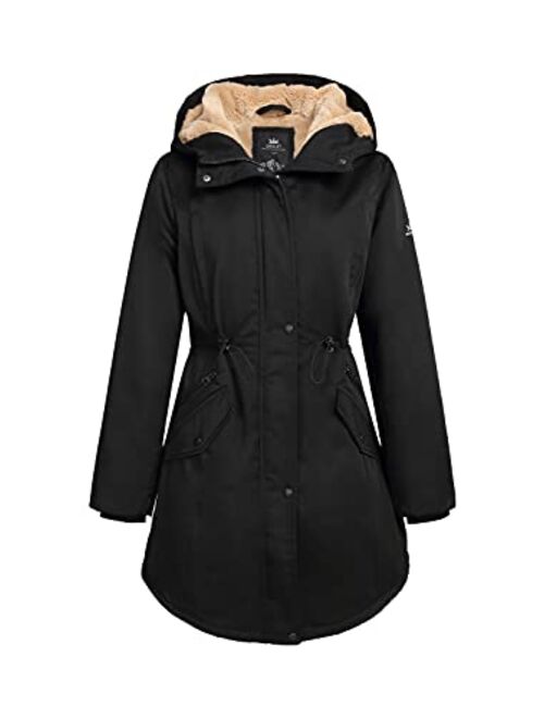 Orolay Women's Thicken Fleece Lined Parka Winter Coat Hooded Jacket with Pockets