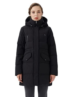 Women's Puffer Winter Down Coat Thickened Parka Jacket with Hood