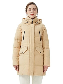 Women's Puffer Winter Down Coat Thickened Parka Jacket with Hood