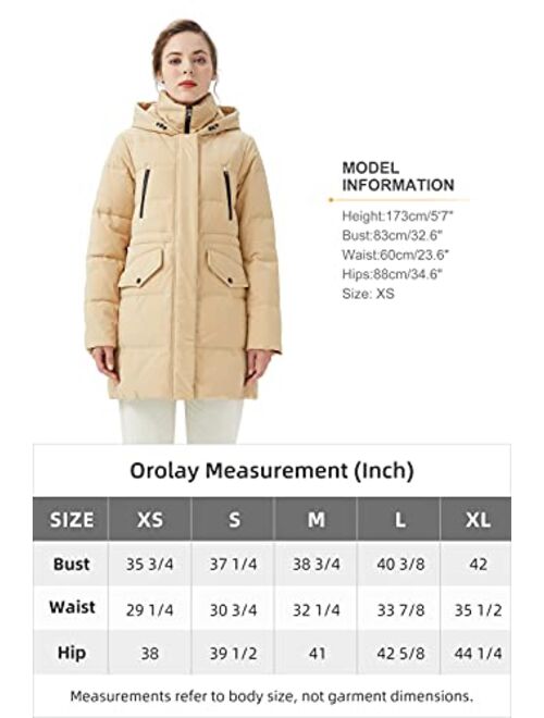 Orolay Women's Puffer Winter Down Coat Thickened Parka Jacket with Hood