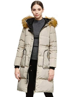 Women's Winter Casual Mid Length Down Coat with Hood