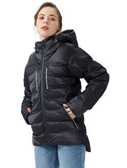 Women Warm Down Jacket with Hood Unique Quilting Coat