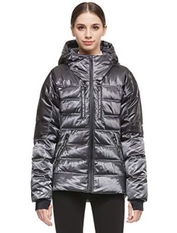 Women Warm Down Jacket with Hood Unique Quilting Coat