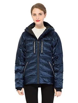 Women Warm Down Jacket with Hood Unique Quilting Coat