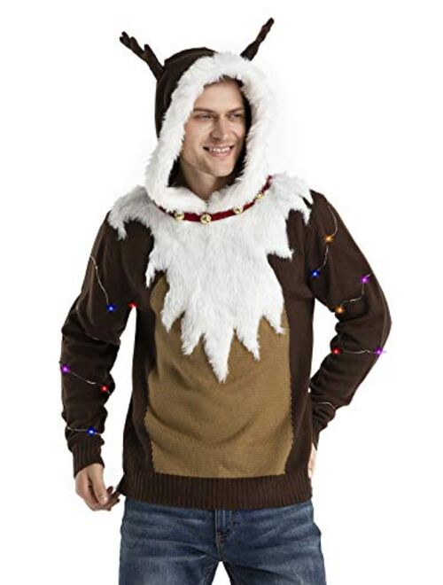 Unisex Men's Ugly Christmas Sweater LED Light Funny Novelty Knit Pullover