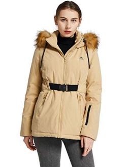 Women's Lightweight Plaid Down Coat Mid-Length Jacket with Oversize Pockets