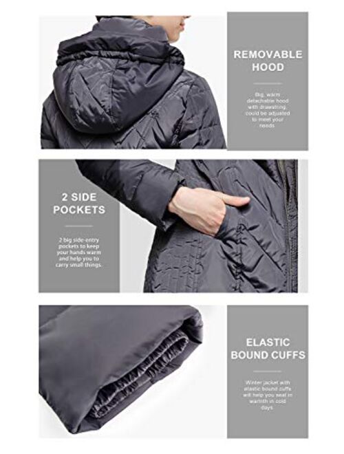 Orolay Women's Thickened Puffer Down Jacket Hooded Coat