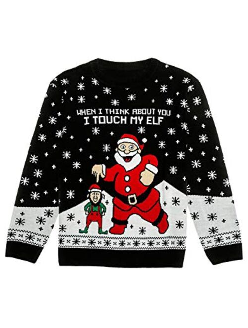 I Touch My Elf Ugly Christmas Sweater Funny Men Women Xmas Sweater