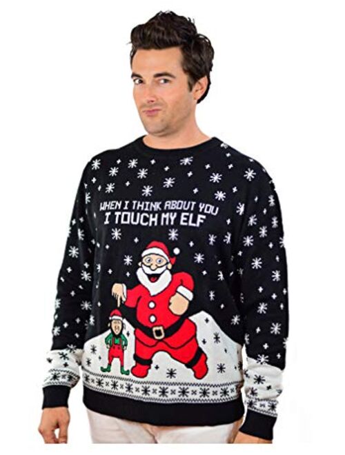 I Touch My Elf Ugly Christmas Sweater Funny Men Women Xmas Sweater