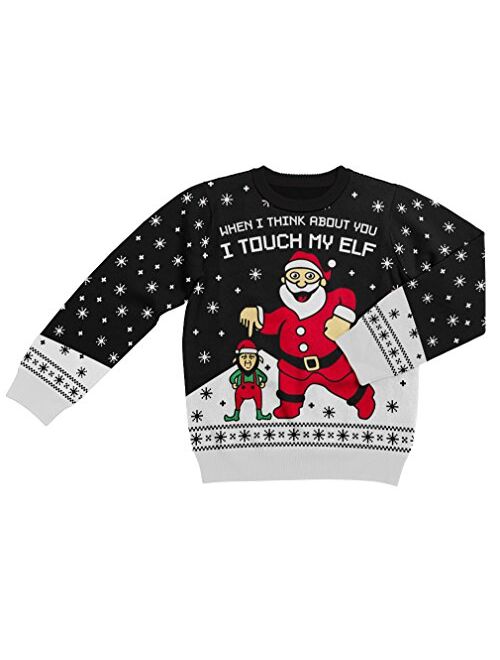 I Touch My Elf Ugly Christmas Sweater Funny Men Women Xmas Sweater