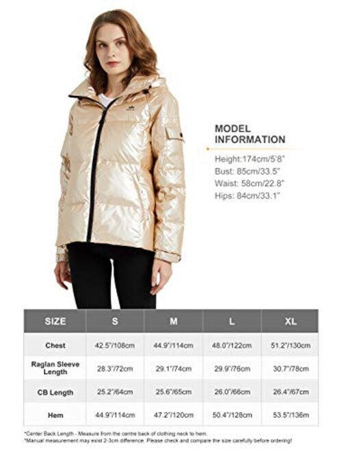 Orolay Women's Winter Down Coat Metallic Hooded Puffer Jacket