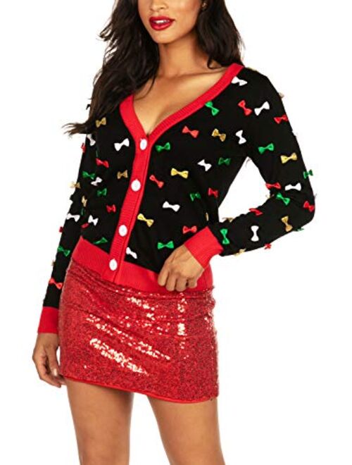 Tipsy Elves Classic Cute Cardigan Ugly Christmas Sweateres for Women with Fun Patterns and Animals