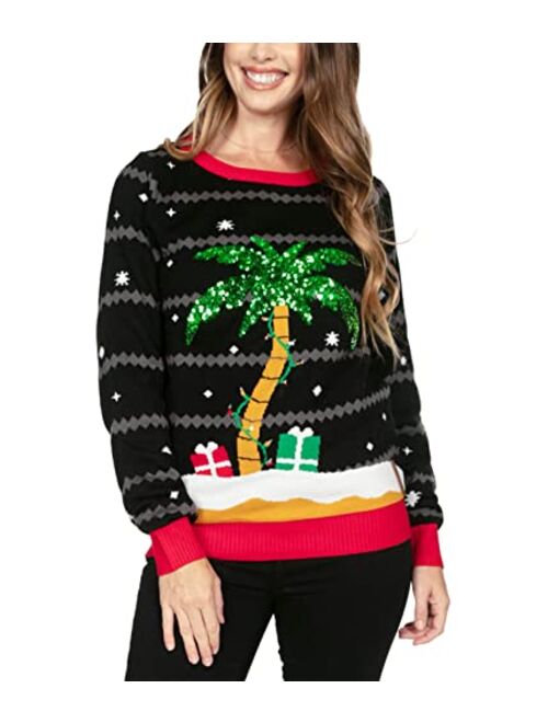 Tipsy Elves Ugly Christmas Sweaters for Women Tacky Happy Holidays Women's Sweater with Tassels