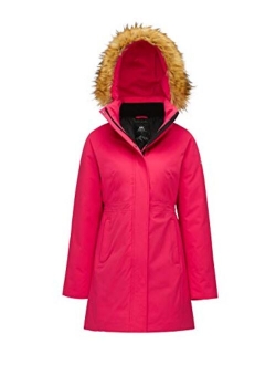 Women's Hooded Down Jacket Stand Collar Winter Coat Windproof Parka