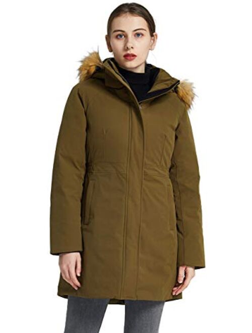 Orolay Women's Hooded Down Jacket Stand Collar Winter Coat Windproof Parka