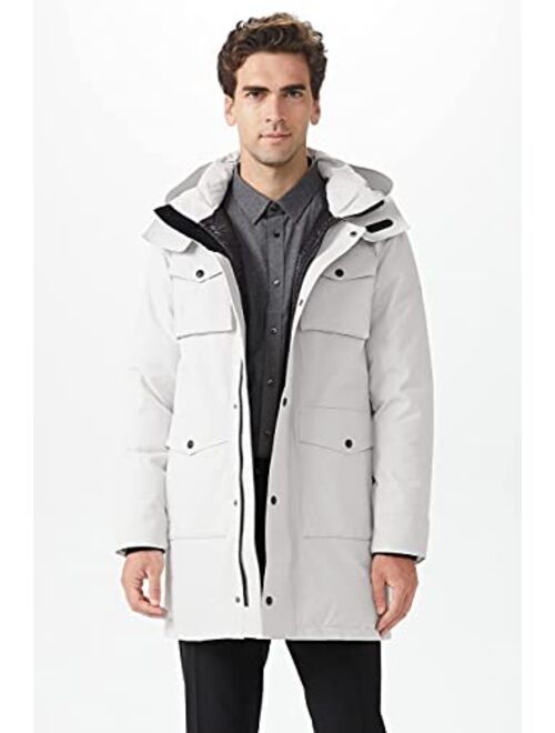 Orolay Men's Windproof Down Coat Hooded Winter Parka Thicken Jacket with Multi-Pockets