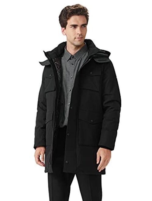 Orolay Men's Windproof Down Coat Hooded Winter Parka Thicken Jacket with Multi-Pockets