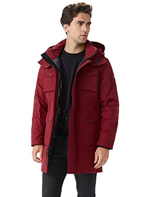 Orolay Men's Windproof Down Coat Hooded Winter Parka Thicken Jacket with Multi-Pockets