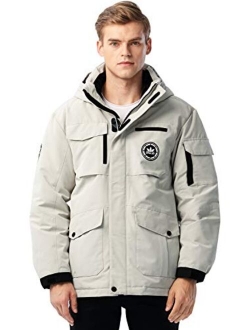 Men's Warm Parka Jacket Anorak Winter Coat with Detachable Hood