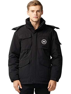 Men's Warm Parka Jacket Anorak Winter Coat with Detachable Hood