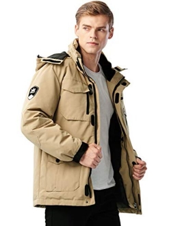 Men's Warm Parka Jacket Anorak Winter Coat with Detachable Hood