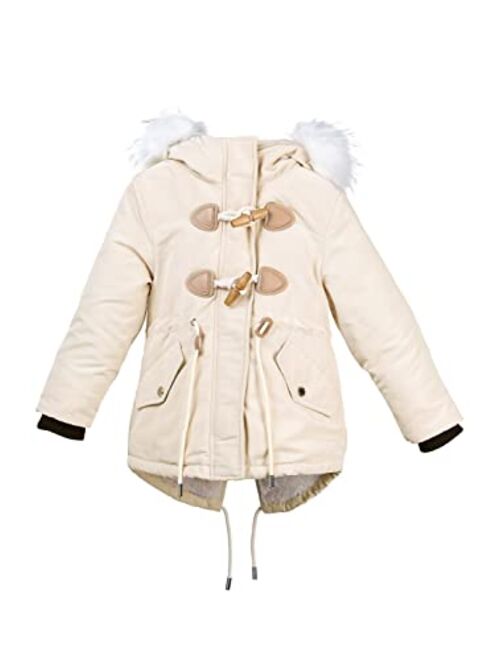 Orolay Girls' Toggle Puffer Jacket Boys' Soft Fleece Lined Winter Coat with Hooded