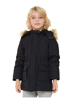 Children Down Coats Girls Quilted Hooded Coat Boys Warm Jackets