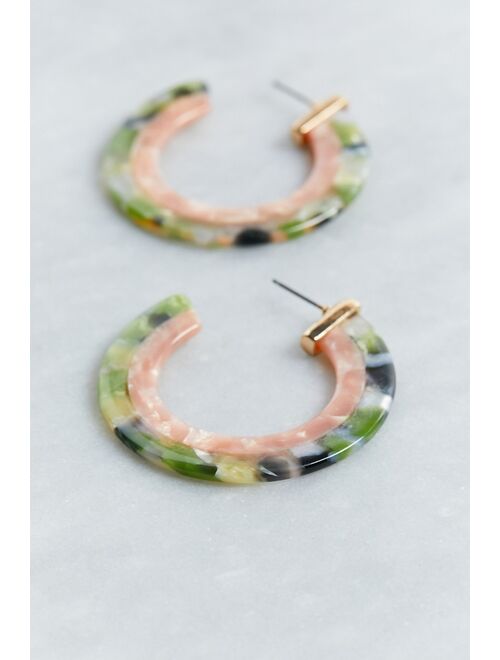 Tortoiseshell Two-Tone Hoop Earring