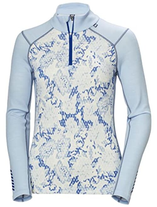 Helly Hansen 49410 Women's LIFA Merino Midweight Graphic 1/2 Zip Base Layer Shirt