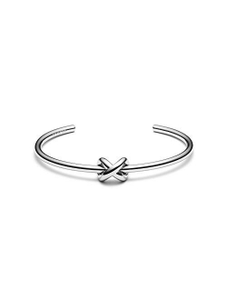 Women's Knot Cuff Bracelet | Open Closure, Stainless Steel