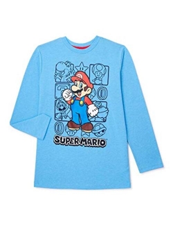 Nintendo Boys Super Mario Bros, Mario Kart Long Sleeve Graphic Tee Shirt Top