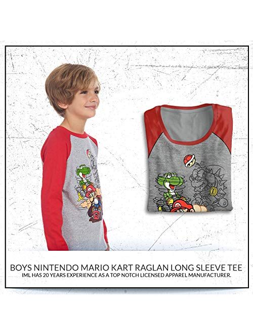 Nintendo Boys Super Mario Bros, Mario Kart Long Sleeve Graphic Tee Shirt Top