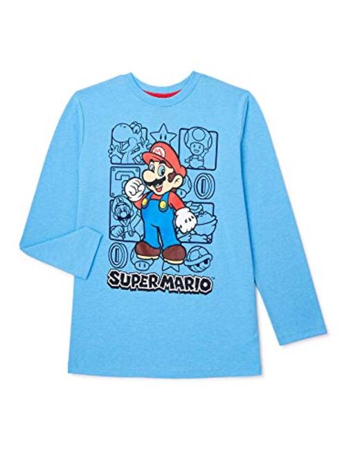 Nintendo Boys Super Mario Bros, Mario Kart Long Sleeve Graphic Tee Shirt Top