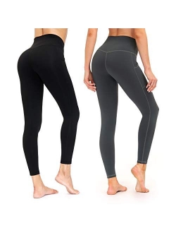 Youthor 2 Pack Workout Leggings for Women, High Waisted Yoga Pants for Women, Leggings with Pockets for Women Tummy Control