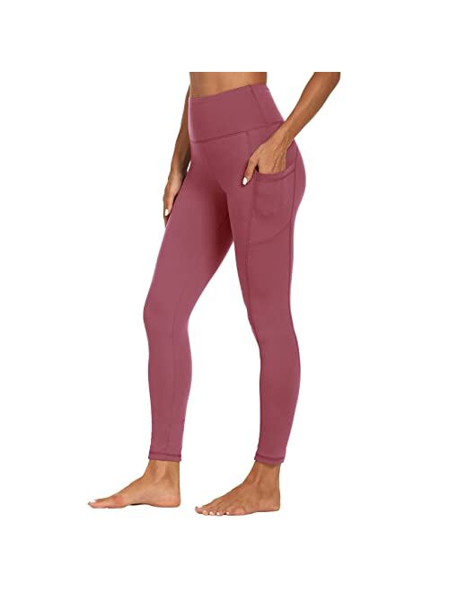 High Waist Yoga Pants with Pockets for Women - Tummy Control 4 Way Stretch Workout Running Yoga Leggings