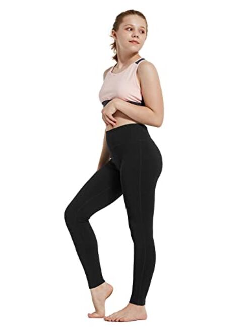 BALEAF Youth Girl's Athletic Dance Leggings Compression Pants Running Active Yoga Tights with Back Pocket