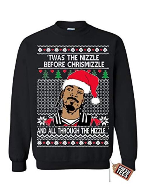 fresh tees TWAS The Nizzle Before Chrismizzle Funny Ugly Christmas Sweater