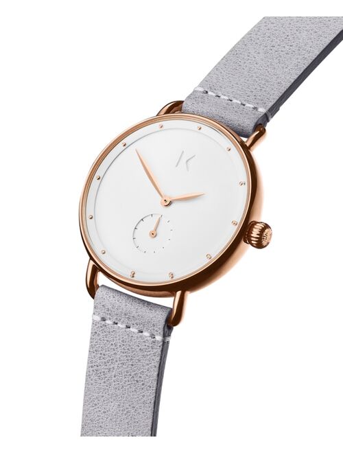 MVMT Bloom Ghost Iris Gray Leather Strap Watch 36mm