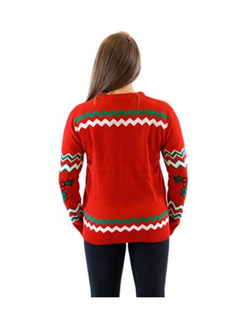 Let's Get Elfed Up Drunken Elves Adult Red Ugly Christmas Sweater