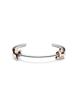 Women's Double Barbed Cuff Bracelet | Open Closure, Stainless Steel