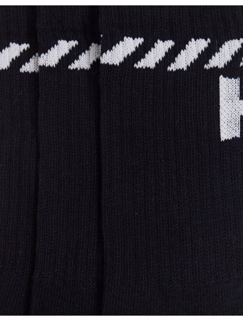 Helly Hansen 3 pack logo socks in black