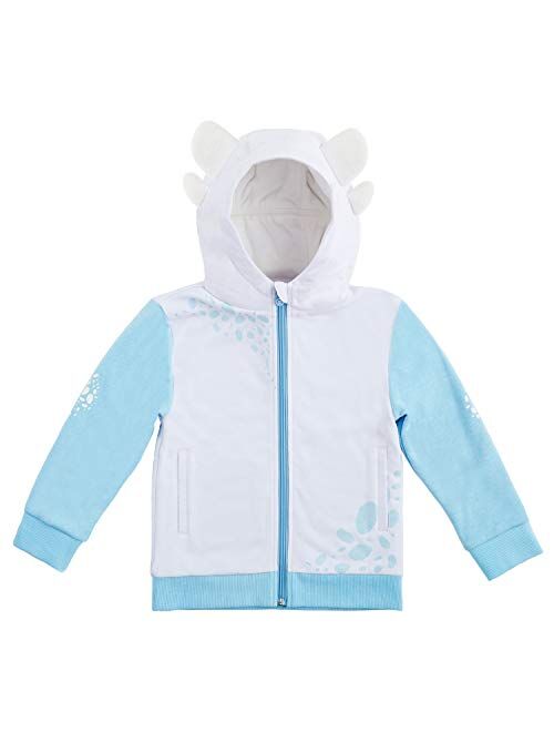 Cubcoats Light Fury Dragon 2 in 1 Transforming Zip Up Hoodie and Soft Plushie. How to Train Your Dragon, Glow in The Dark White